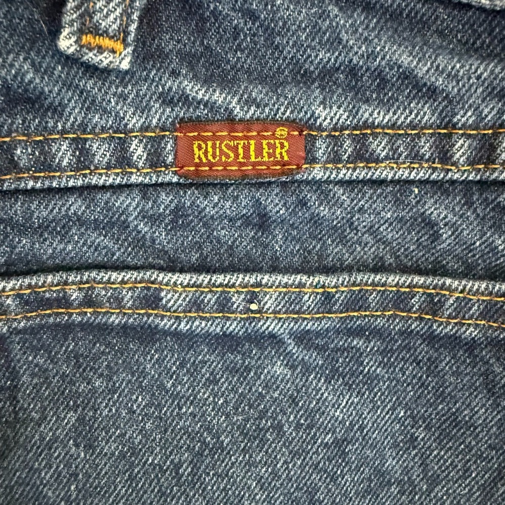 Rustler Jeans Mens 36x34 Straight Leg Dark Wash Denim‎ Pants Workwear Casual